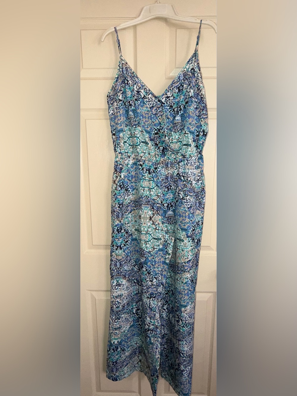 Blue & Turquoise Printed Maxi Jumpsuit